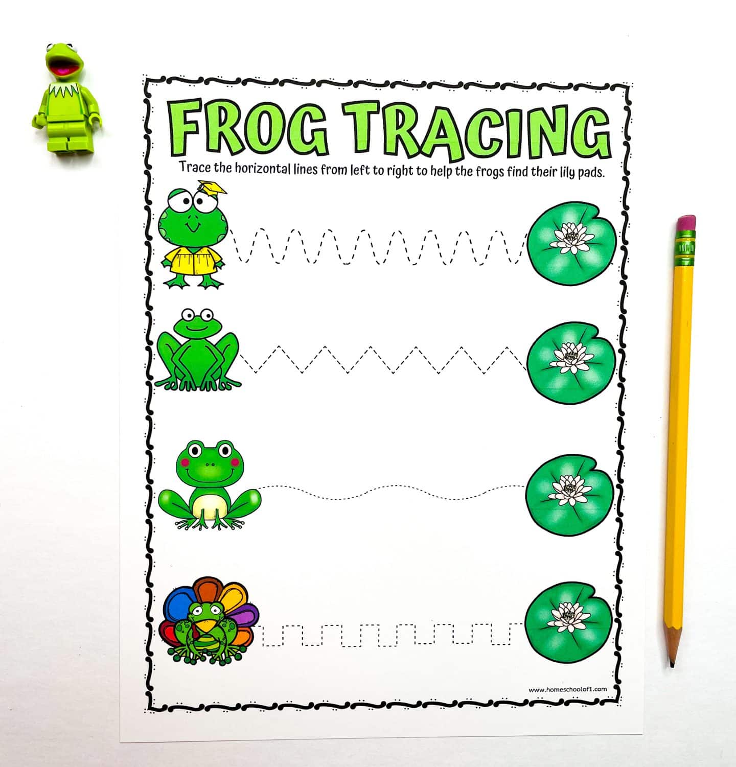 help the frogs get home to their lily pads by tracing through the lines