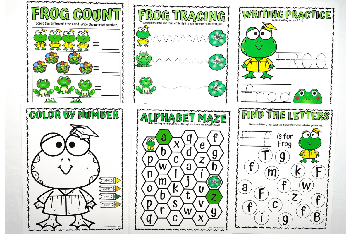 frog worksheets preschool