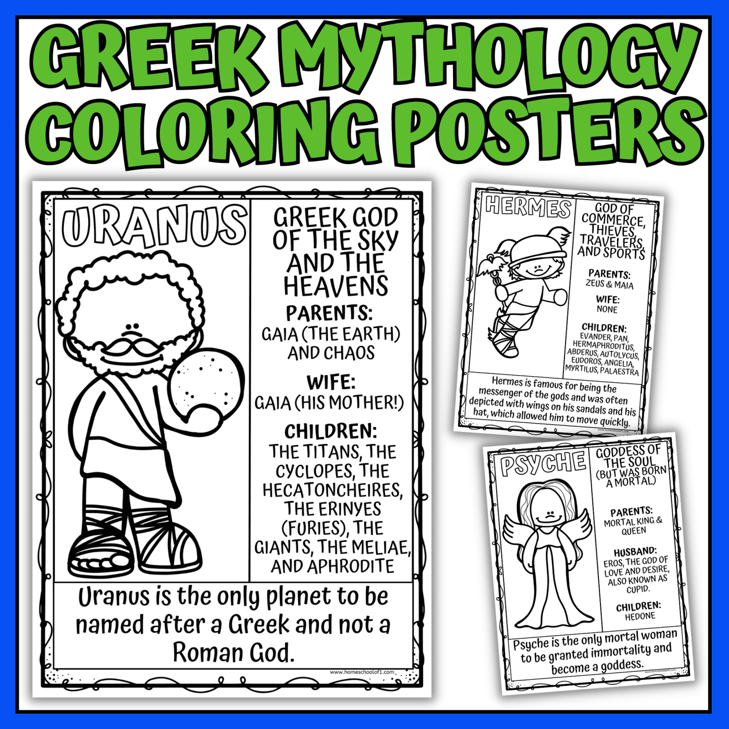 greek mythology coloring posters