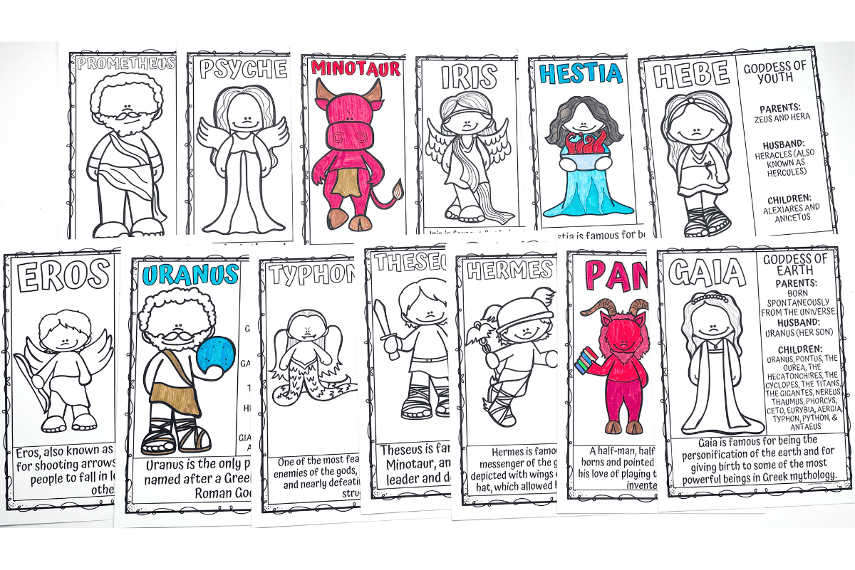 greek mythology coloring worksheets