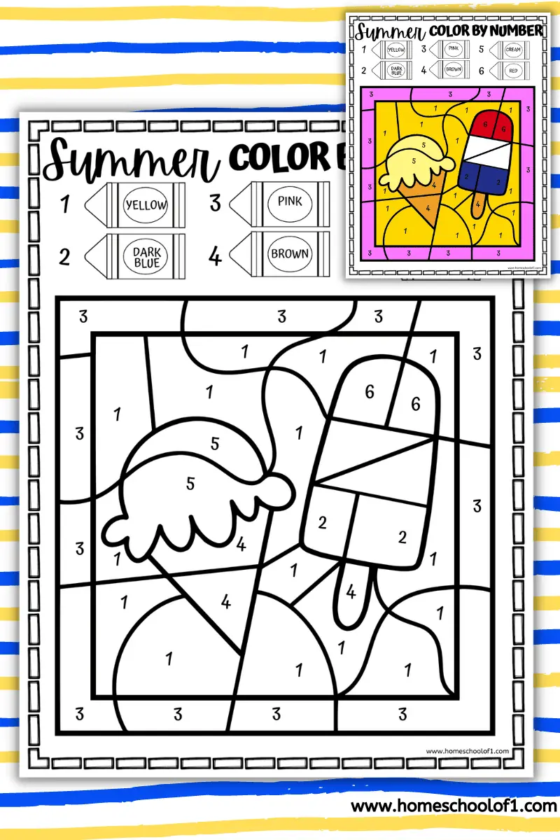 ice cream color by number