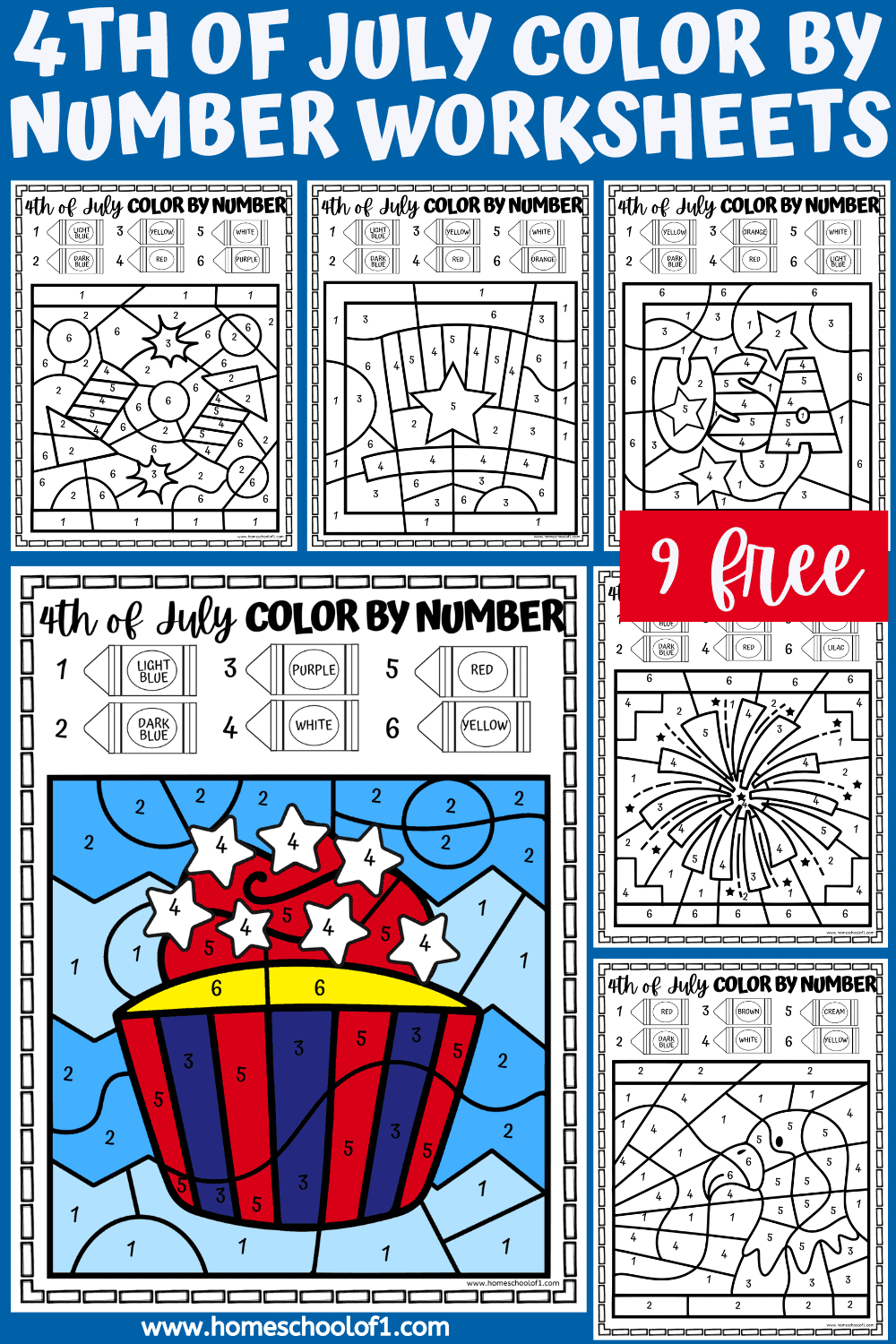 independence day color by number