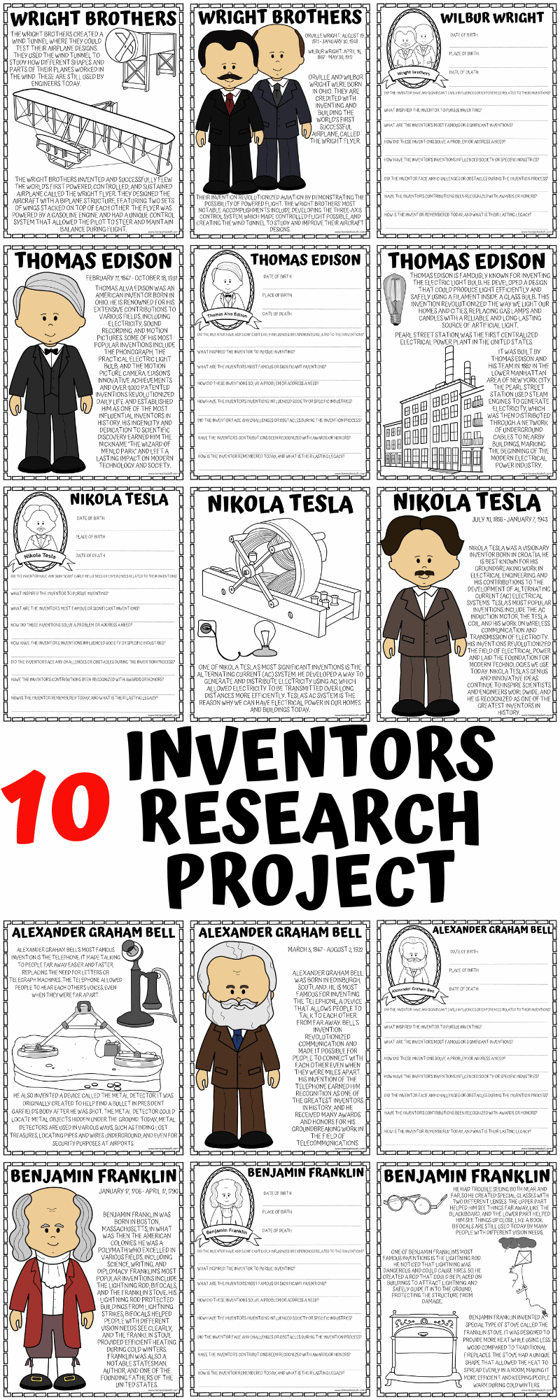 famous inventors worksheets