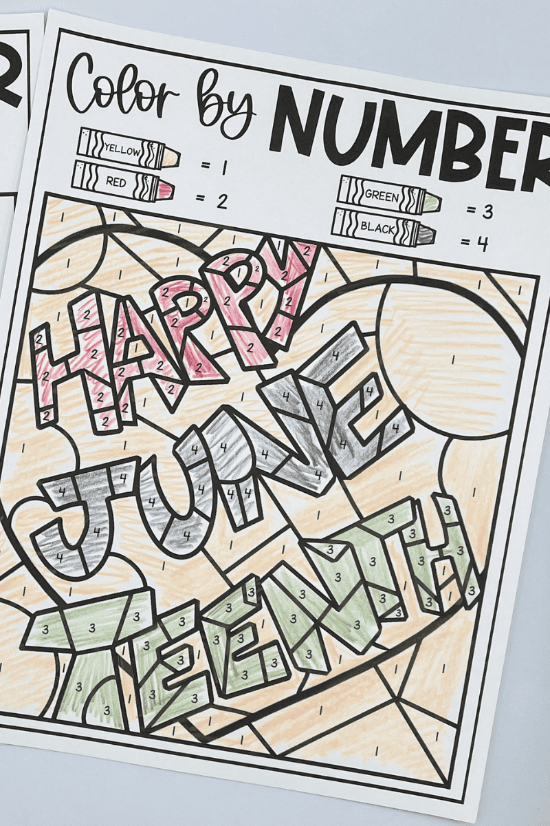 juneteenth color by number