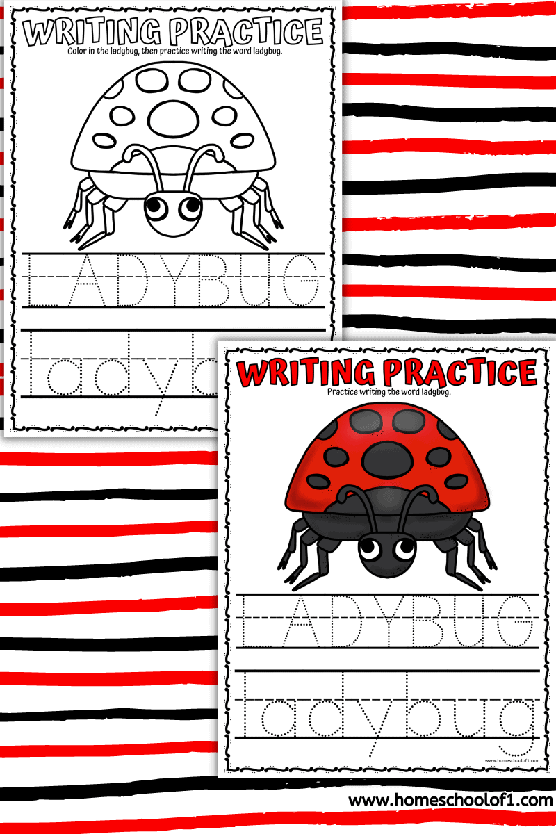 ladybug writing practice