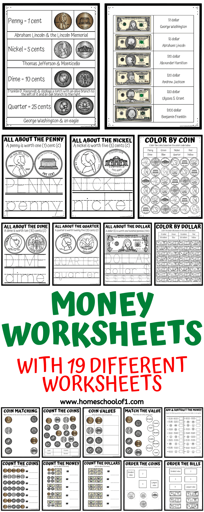 money worksheets PAID