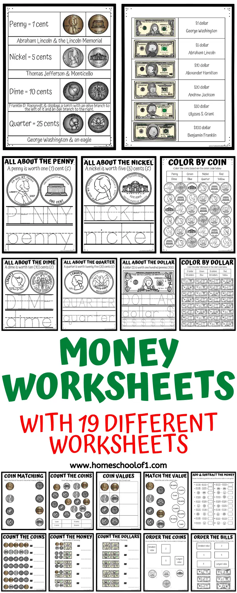 money worksheets PAID