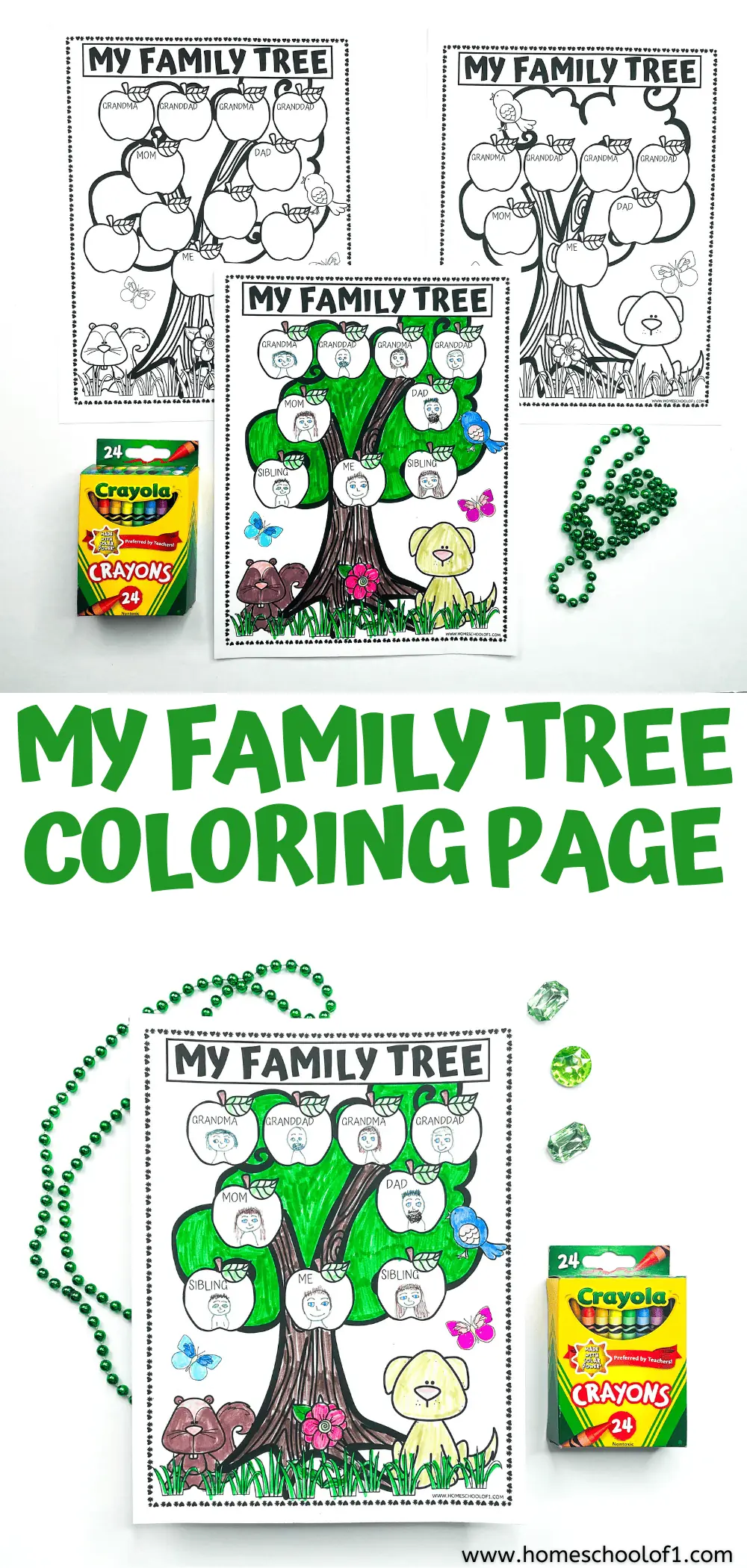 my family tree coloring page