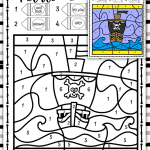 pirate ship color by number
