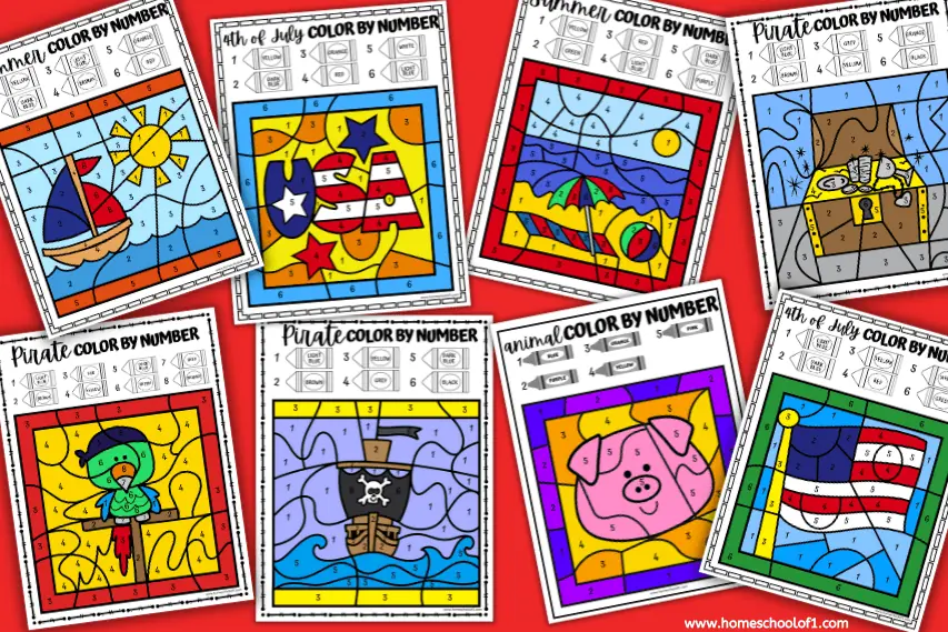 71 Free Color by Number Printable Worksheets