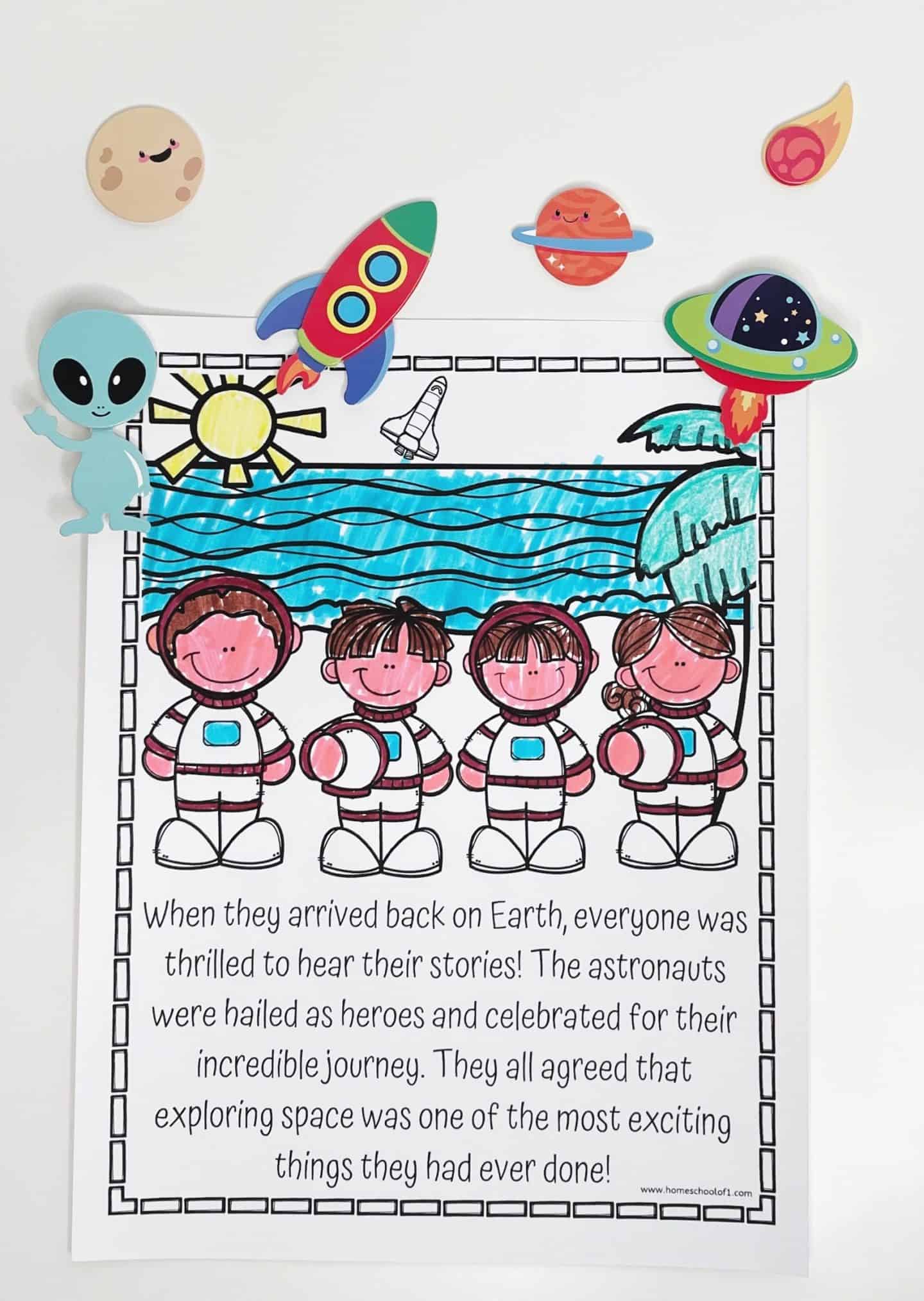 space coloring storybook