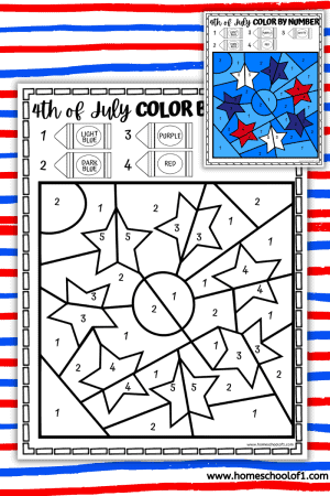 9 Free 4th of July Color By Number Printables - Homeschool of 1