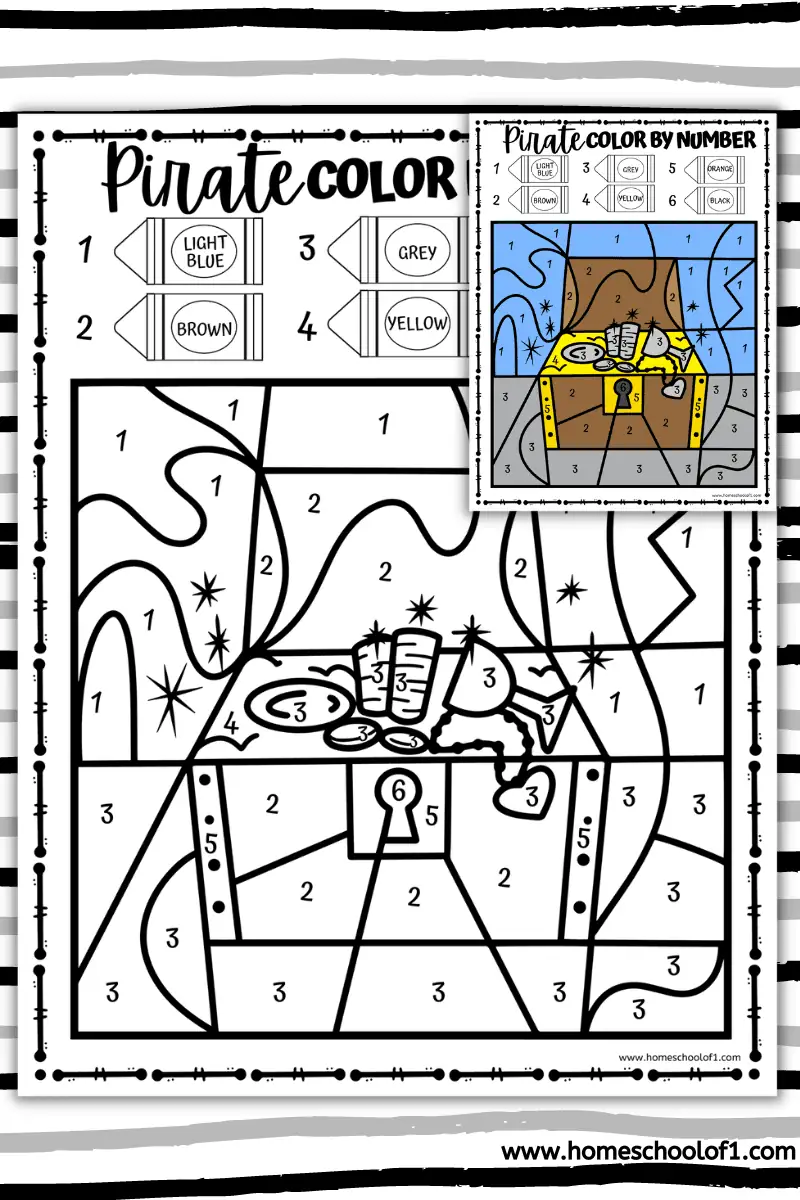 treasure color by number