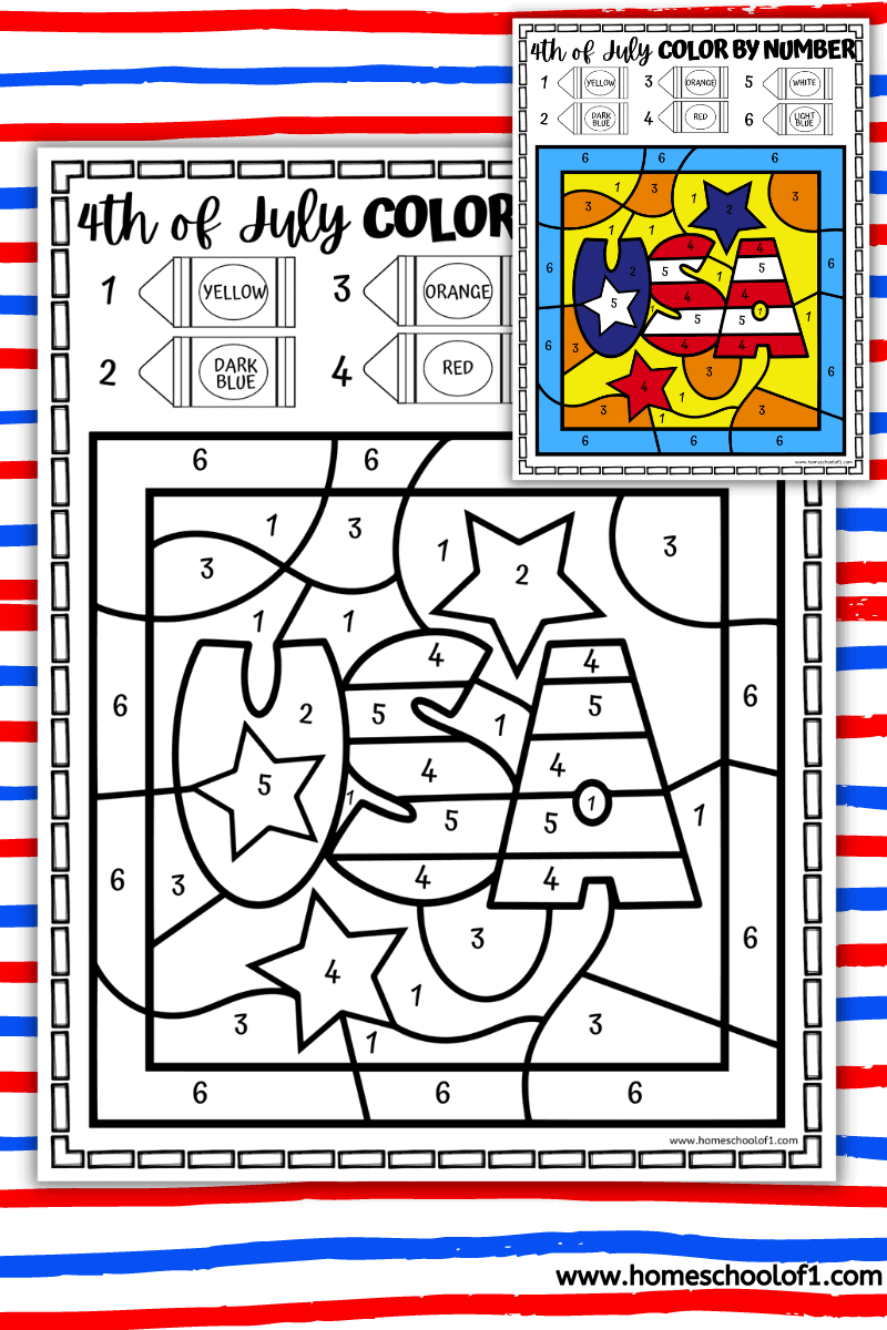 usa color by number