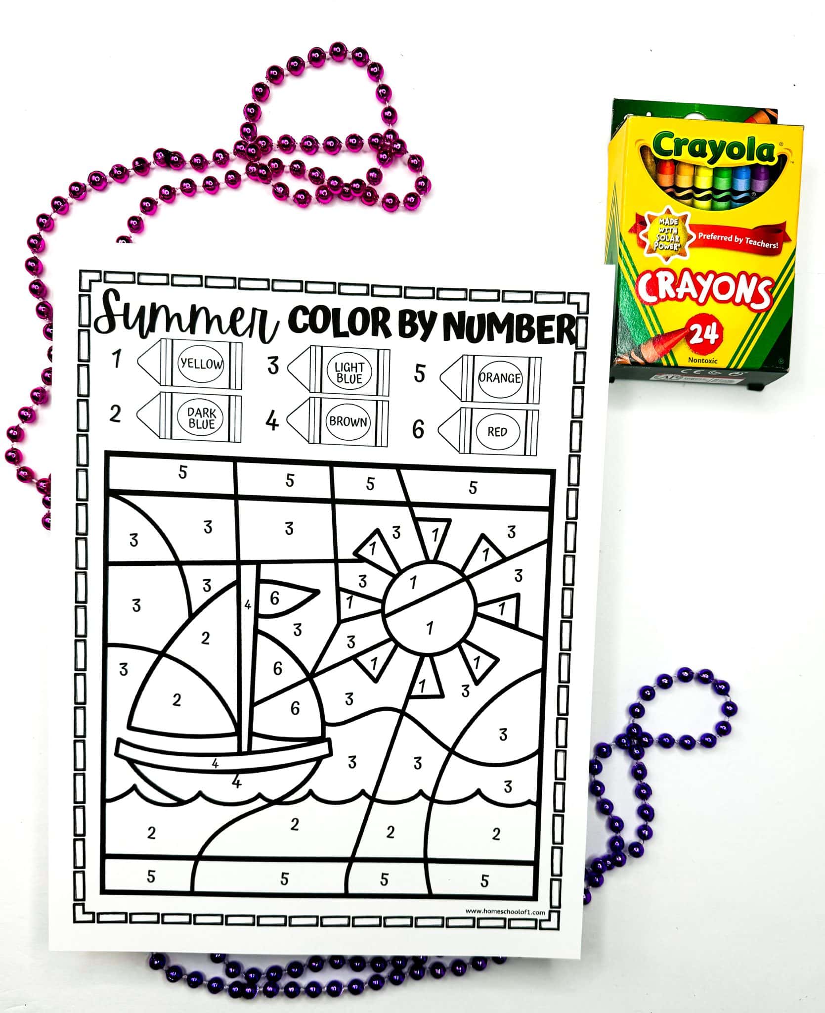 Free Summer Color by Number Printables