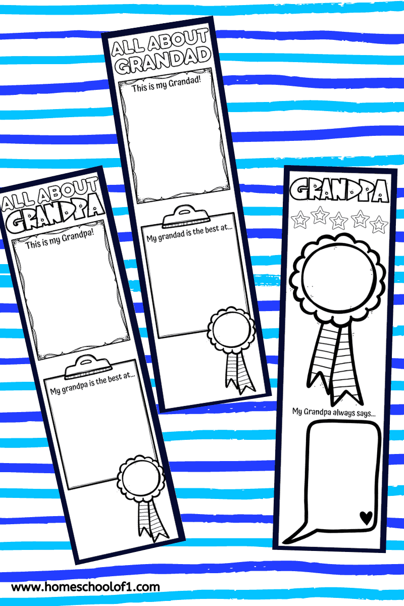 all about my grandpa bookmarks