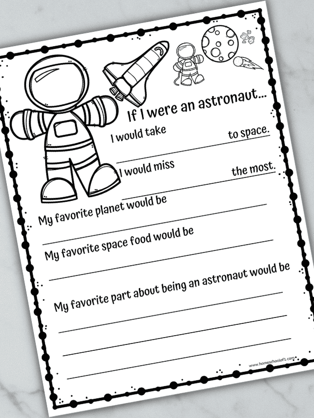 astronaut writing activity