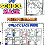 AMAZING New Friends maze with 15 checkpoints guiding kids through a fun path while meeting classmates along the way.