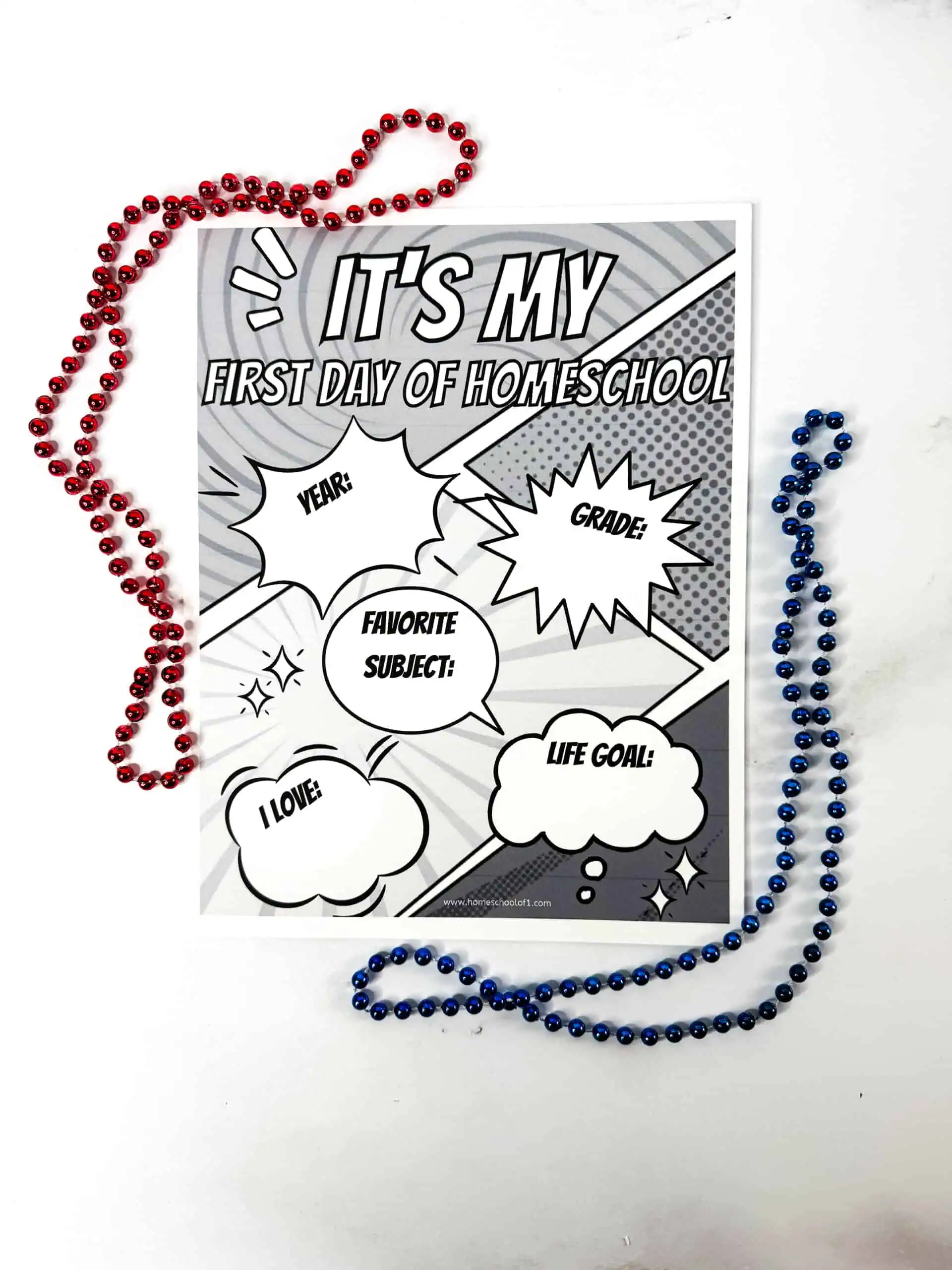 black and white first day of homeschool sign printable to color