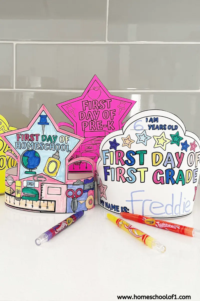 first day of school printable crowns