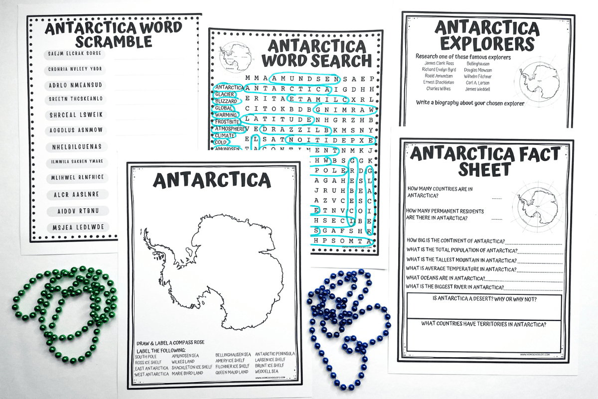 free antarctica worksheets