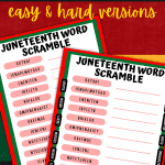 juneteenth word scramble