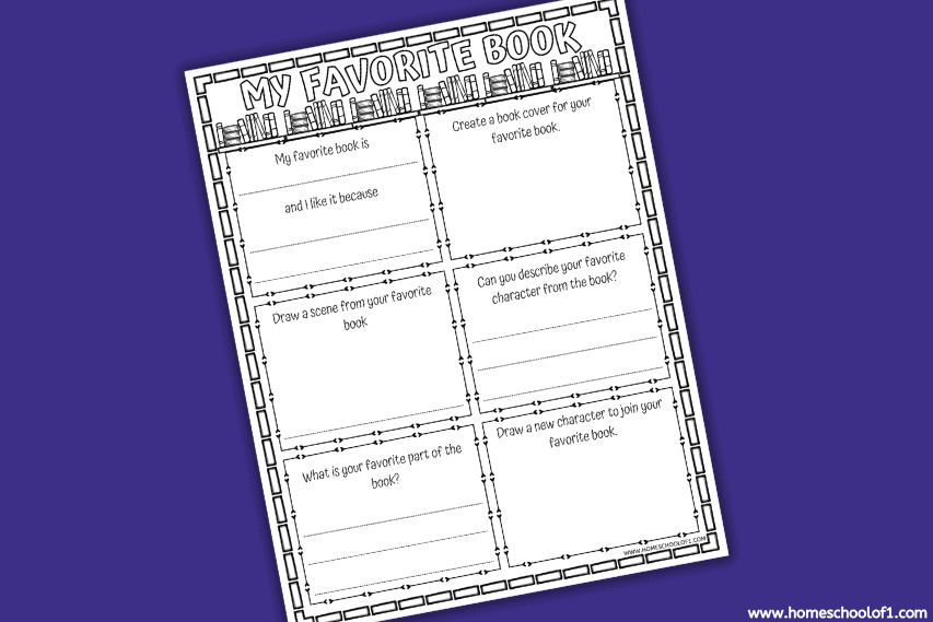 Free My Favorite Book Worksheet for Kids