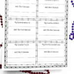 Printable My Favorite Things template for students to share top books, foods, vacations, and more with short reasons.