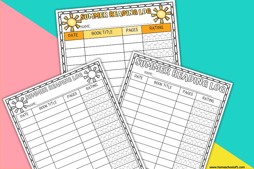 summer reading log printable