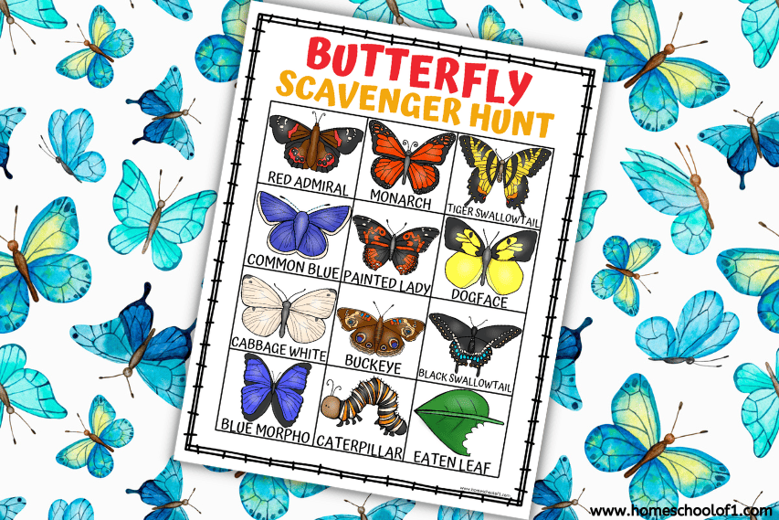 BUTTERFLY SCAVENGER HUNT PRINTABLE