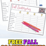 Printable fall Scattergories game with cozy autumn-themed words and categories, perfect for kids and families.