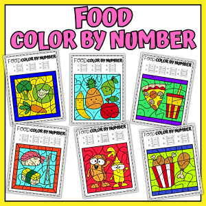 food color by number printables