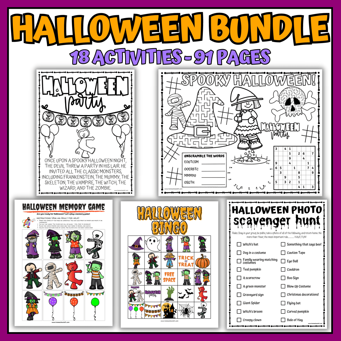 Halloween activity bundle