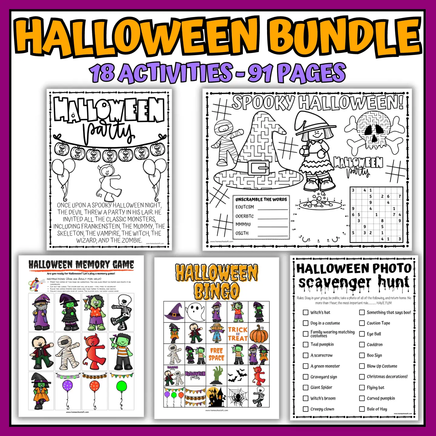 Halloween activity bundle