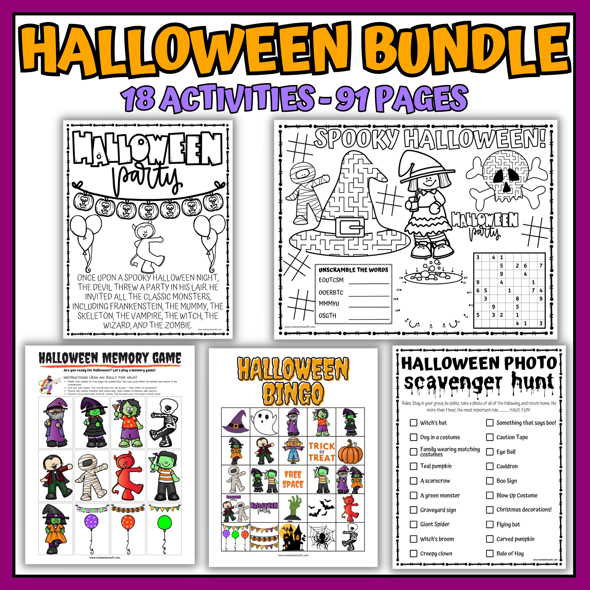 Halloween activity bundle