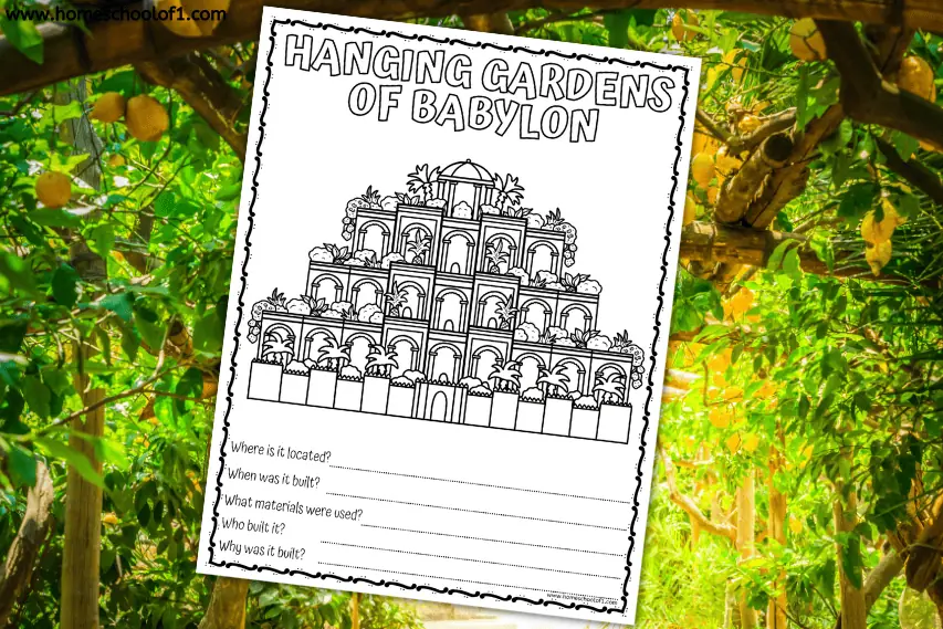 Hanging Gardens of Babylon Worksheet & Fun Facts for Kids