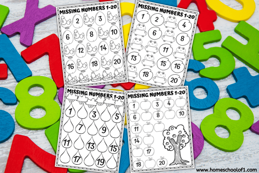 MISSING NUMBER WORKSHEETS