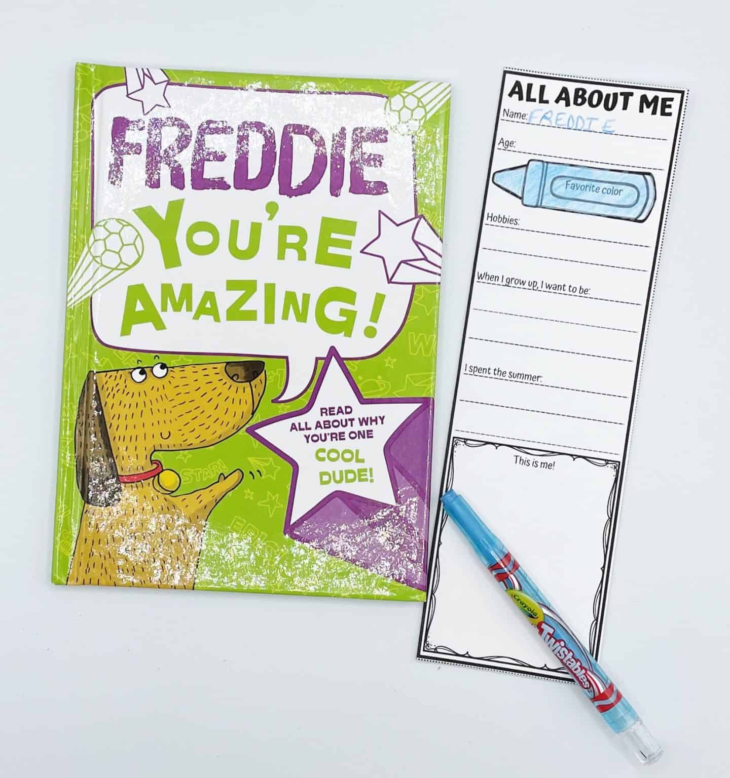 all about me bookmark