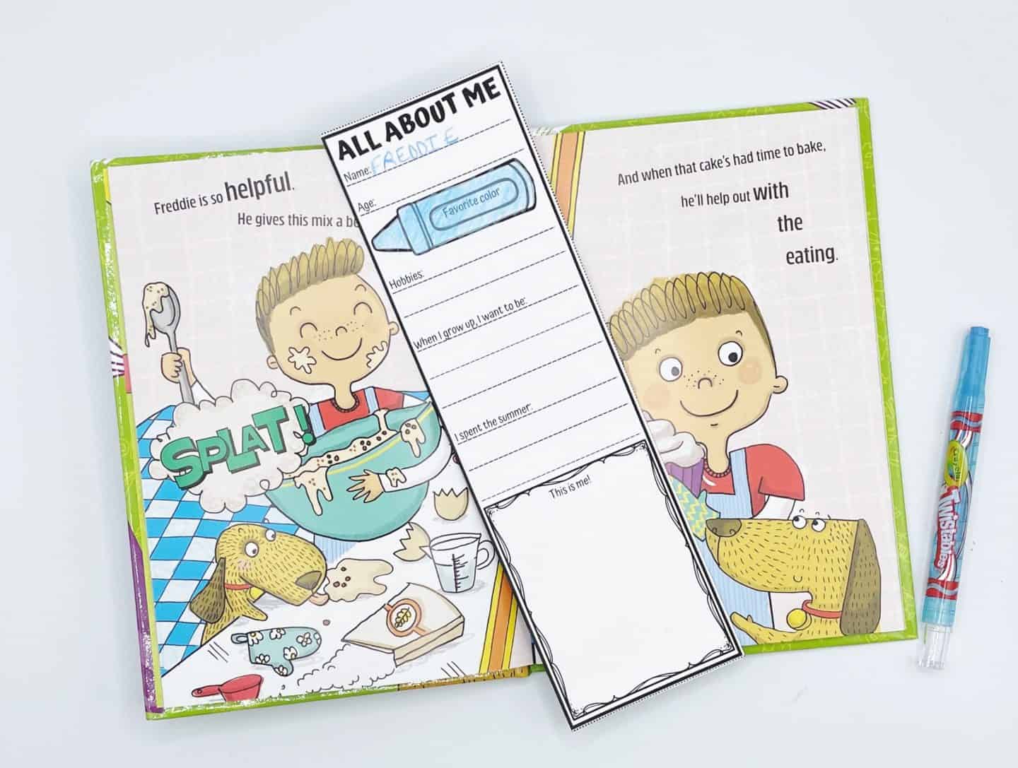 all about me printable bookmark