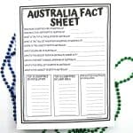 australia fact worksheet
