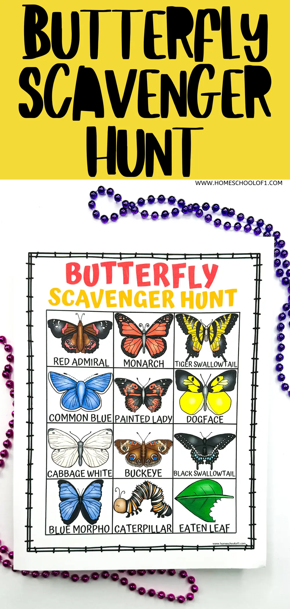 Free Butterfly Scavenger Hunt Printable