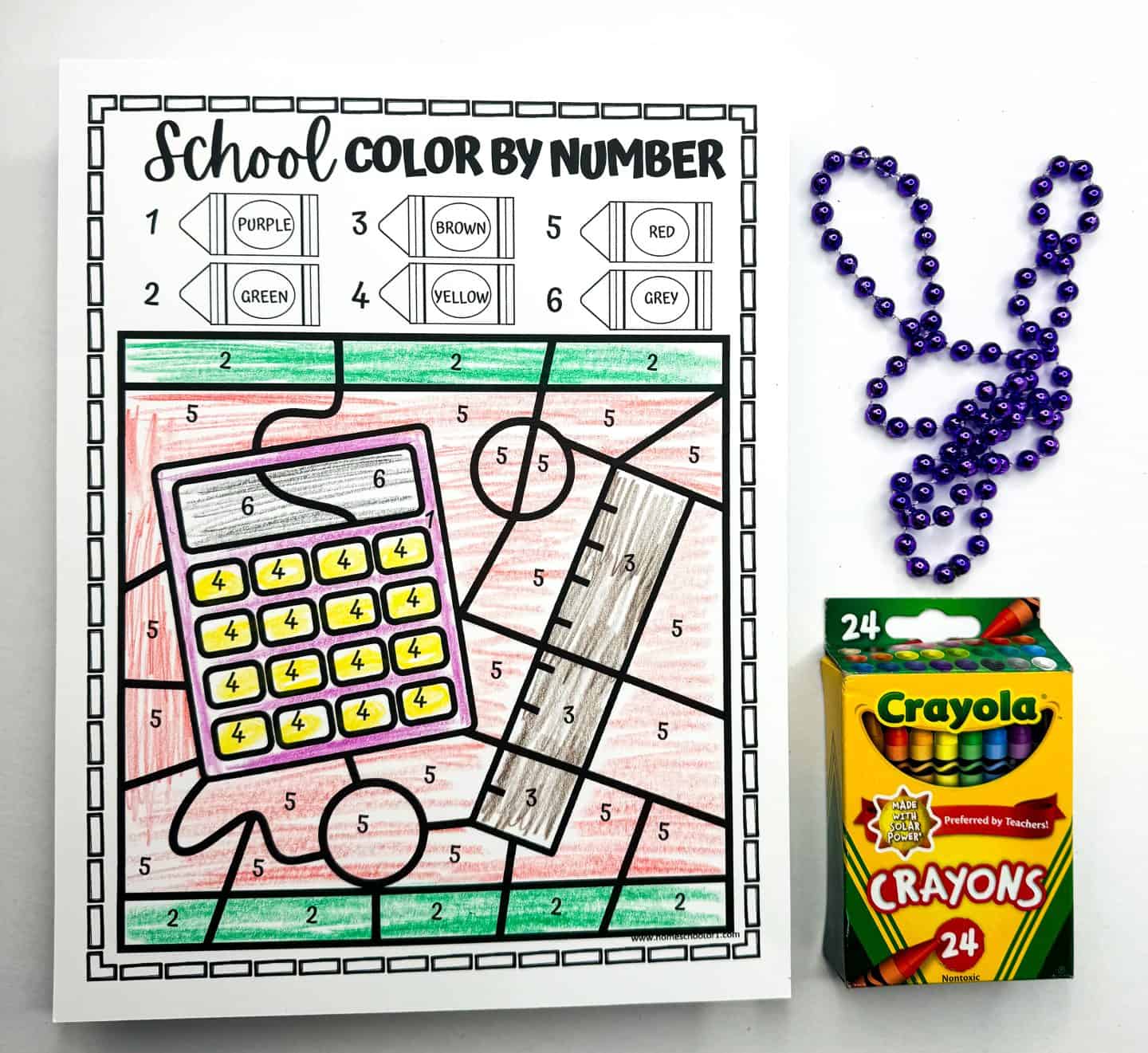 Free Back to School Color by Number Printables