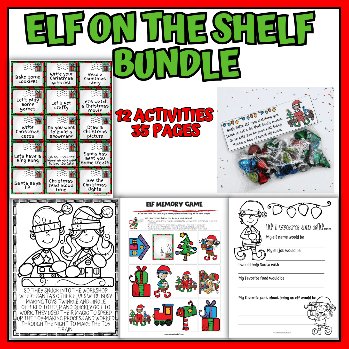 elf on the shelf activities bundle