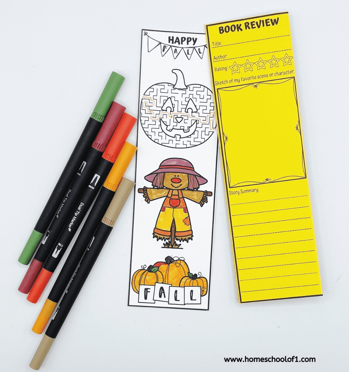fall bookmark printable