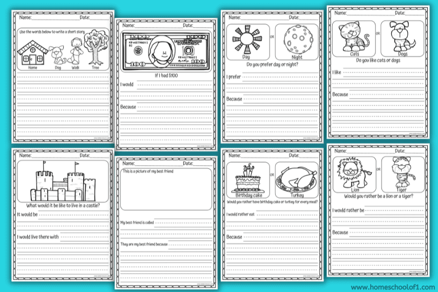 Free First Grade Writing Prompts Printables