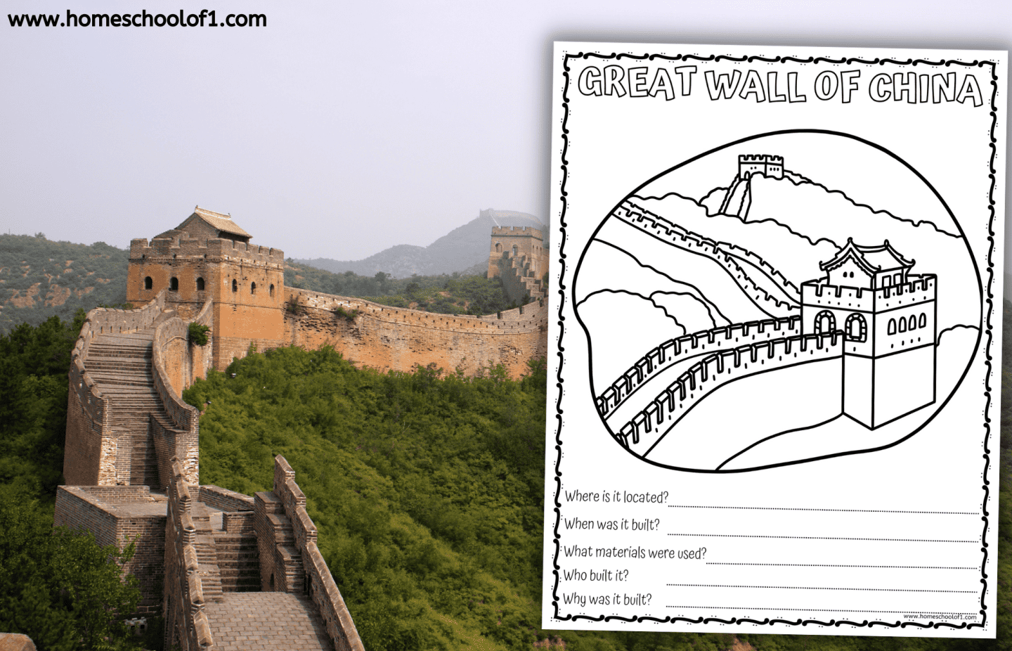 great wall of china printable