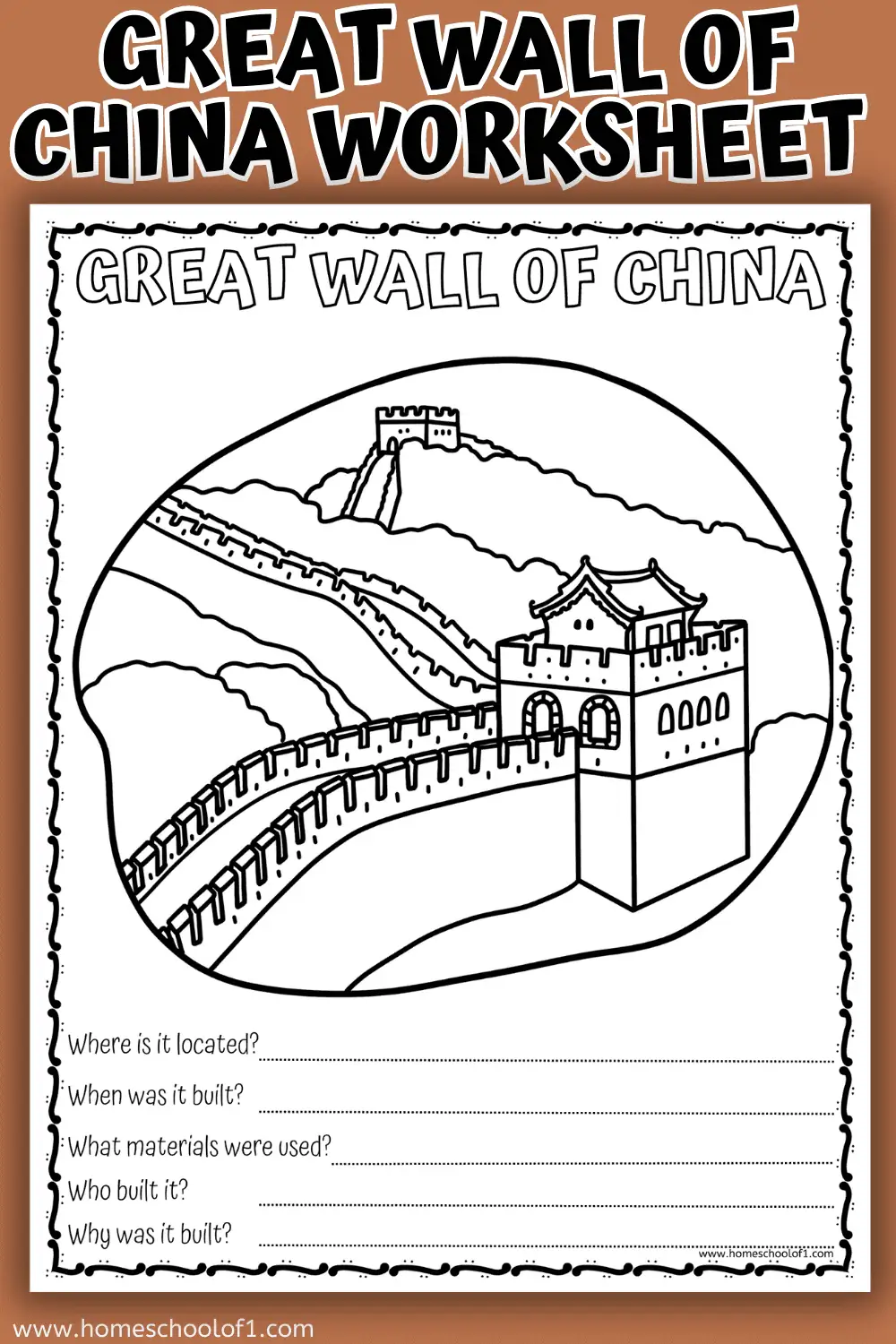 great wall of china worksheet