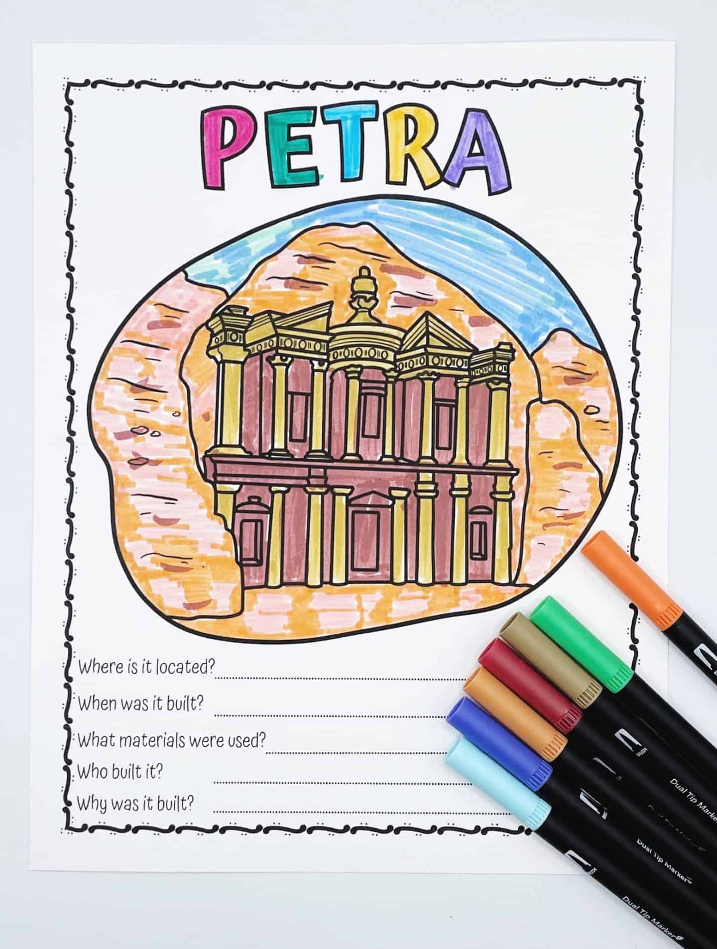 petra coloring page