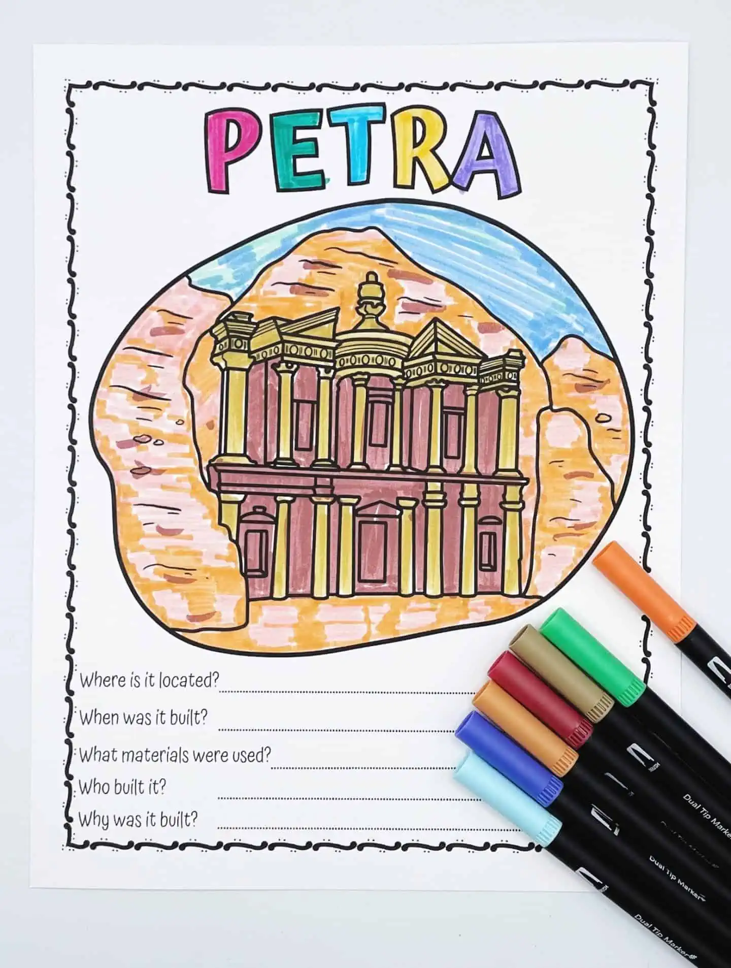 petra coloring page