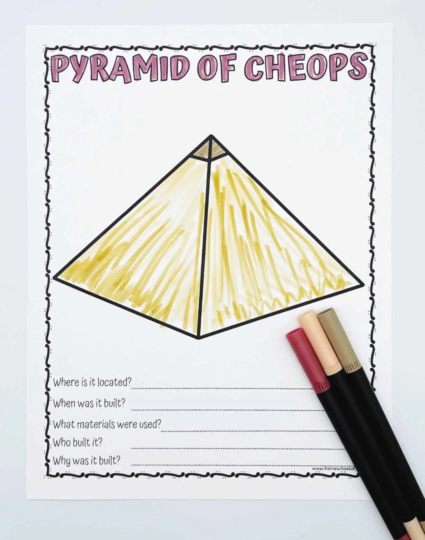 pyramid of cheops coloring page